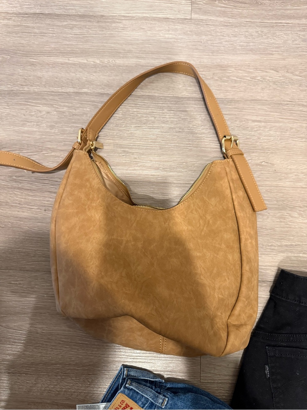 Classic Tan Shoulder Hobo Bag for Women
